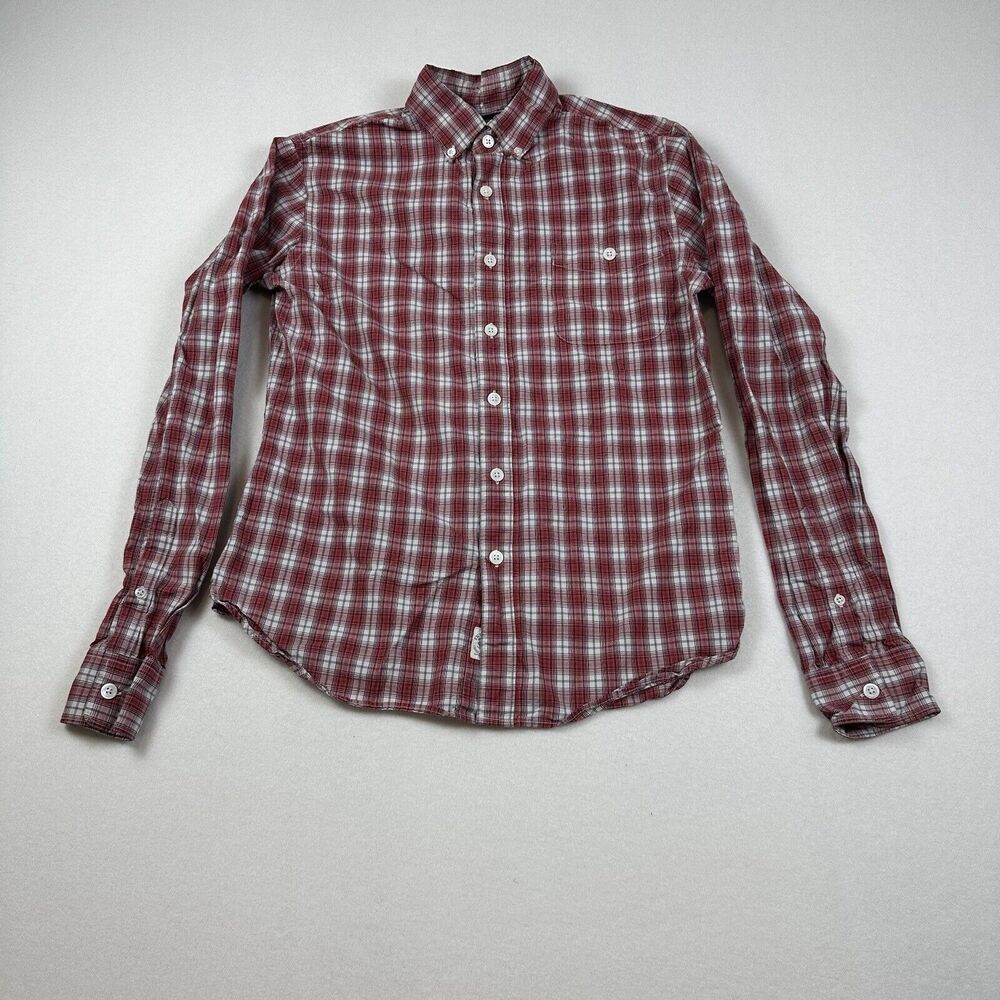 Todd Snyder New York Shirt Mens Small Red Plaid Long Sleeve Button Down Shirt